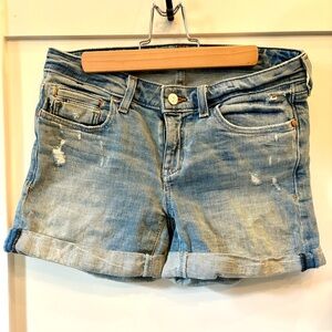 Pilcro by Anthropologie Light Blue Distressed Jean Shorts